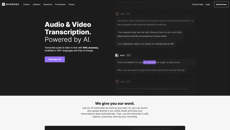 AI Transcriptions by Riverside
